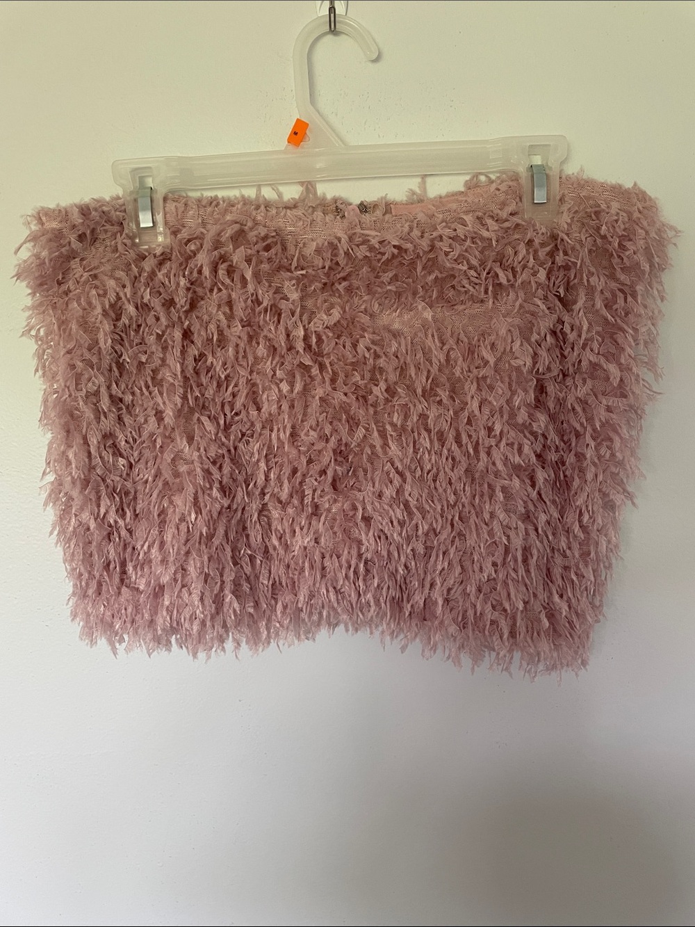 New York & Company Dusty Rose Faux-Fur Tube Top
